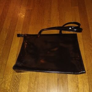 Alfred Sung shiny black tote purse